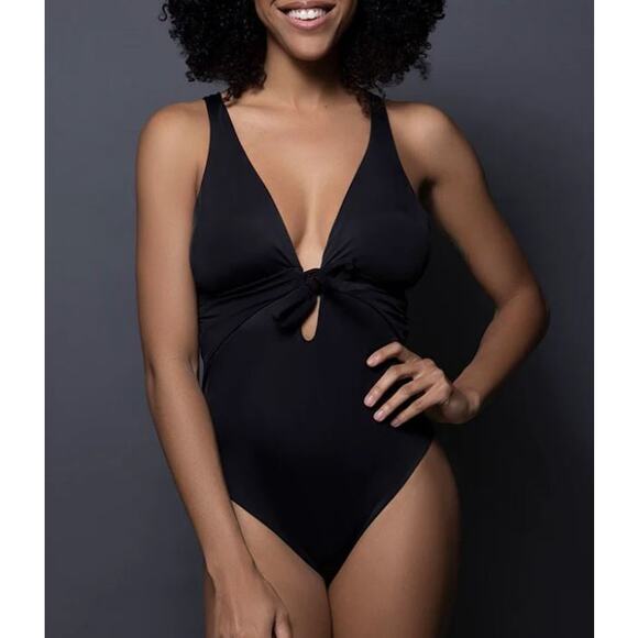 3/$15 Swiminista Front Tie 'Cheerful' One Piece Swimsuit in White - Picture 2 of 12